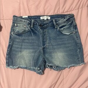 Blue Distressed Jean Shorts